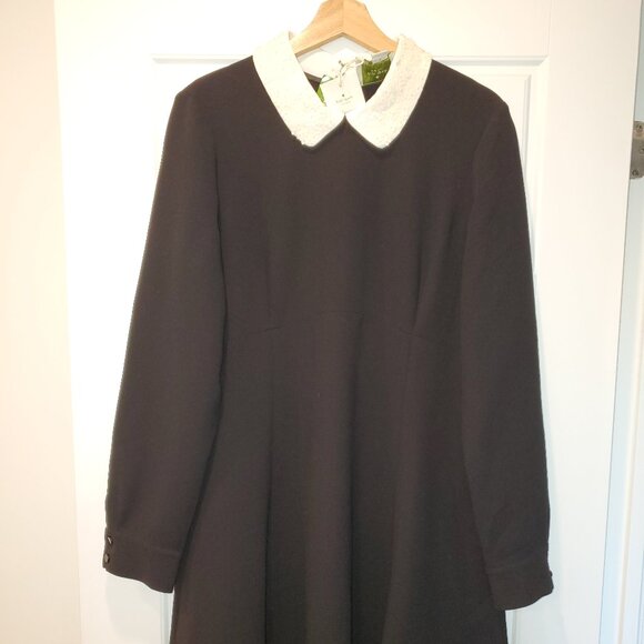 Kate Spade simple flared black dress with sequin collar - Picture 1 of 5